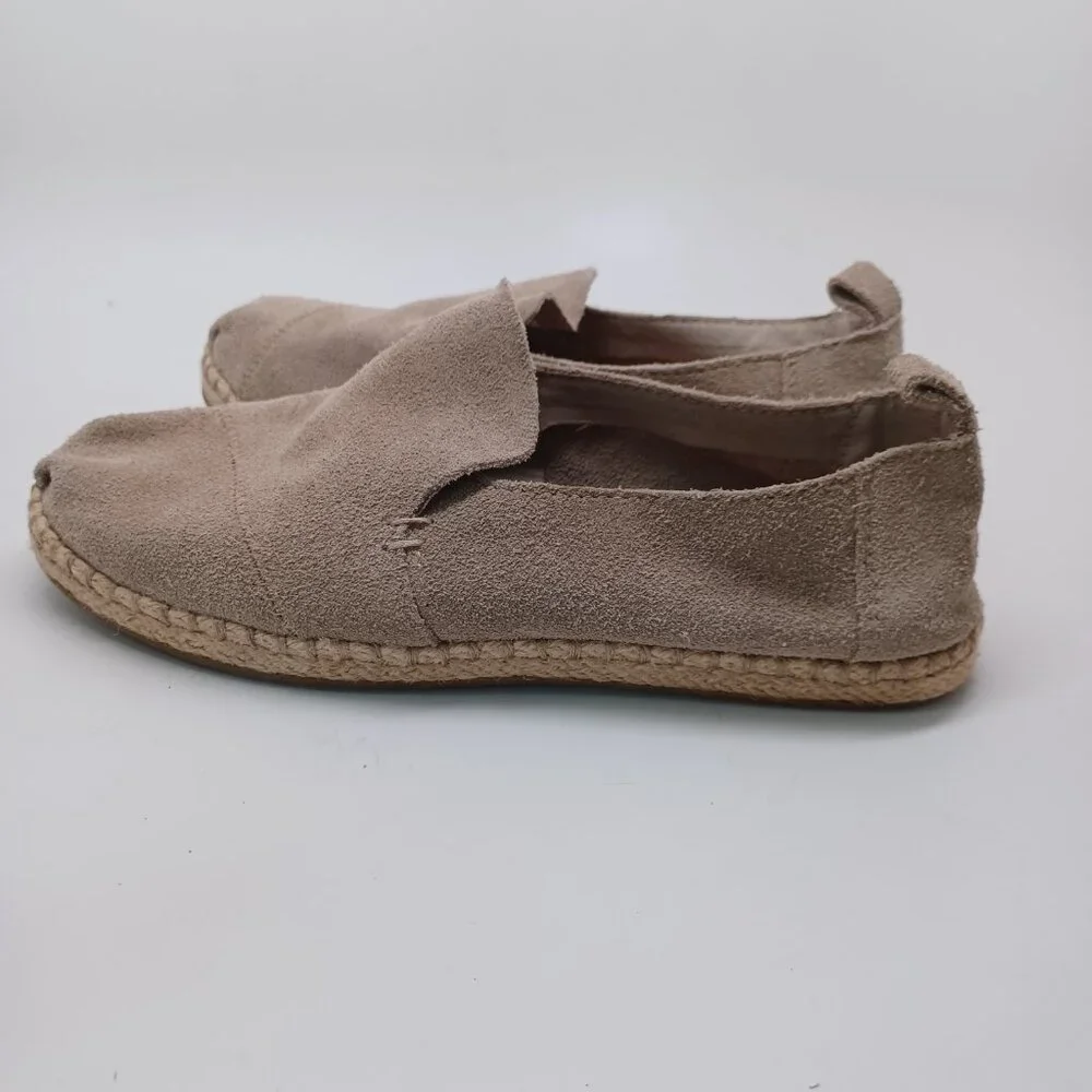 Toms Suede Flats Espadrilles Slip On‎ Loafer Neutral Tan Womens 6.5